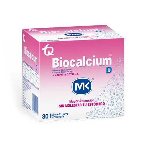 Comprar Biocalcium D MK Polvo Efervescente x 30 sobres en Colombia | Natural Be Biocalcium D Mk Sobres 30