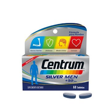 Centrum Silver Men, multivitamínico hombres +50 años X 60 tabs