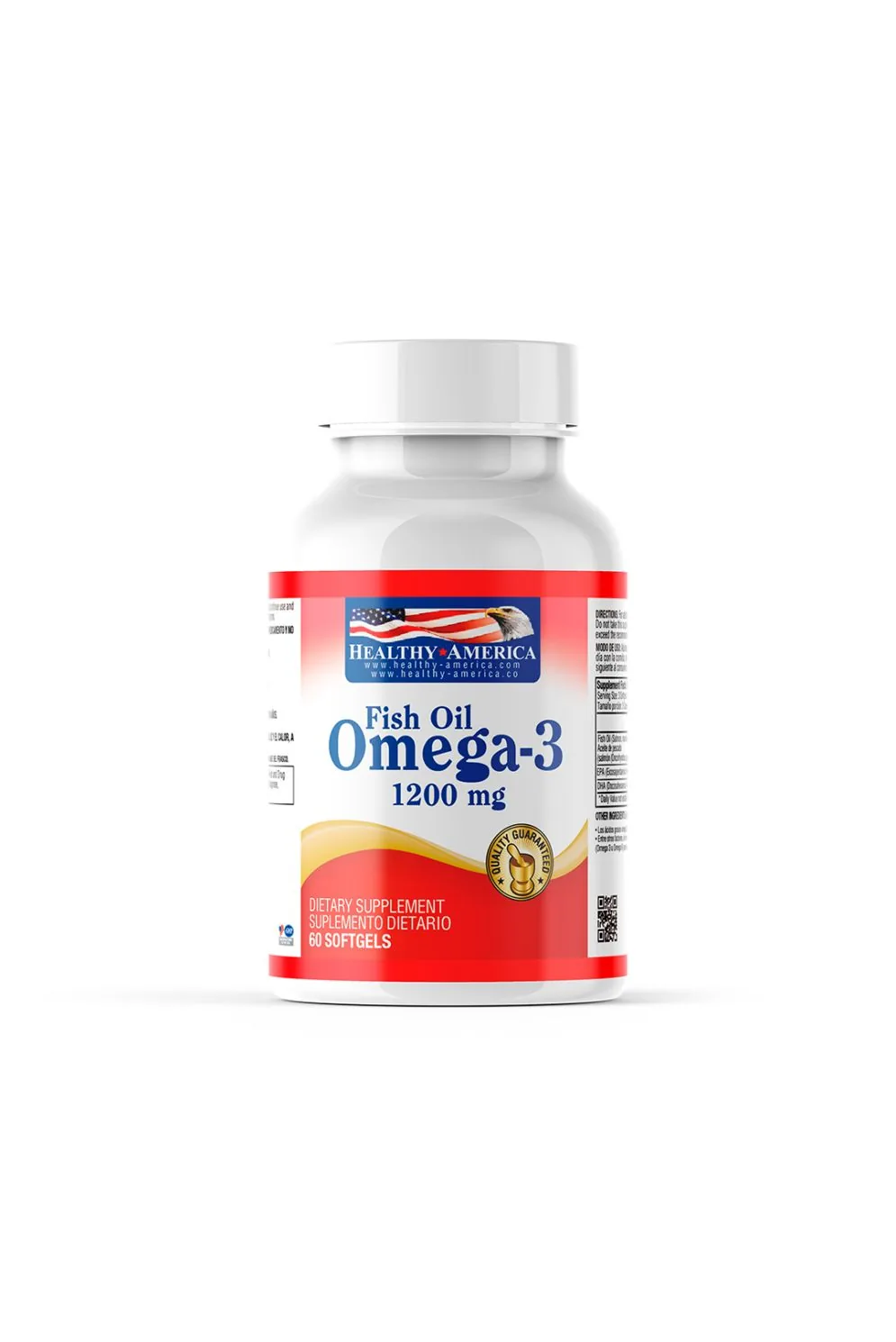 Fish Oil Omega-3 1200 mg Healthy America x 60 Softgels