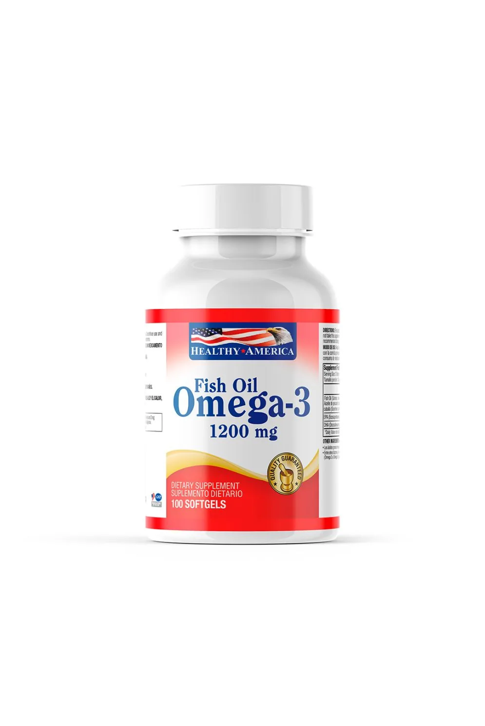 Omega 3 Fish Oil 1200 mg Healthy America x 100 Softgels
