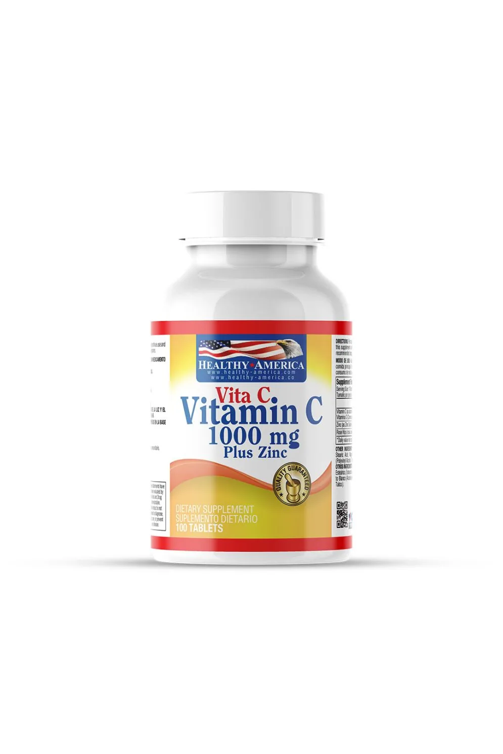 Vitamin C 1000 mg + Zinc Healthy America x 100 tabletas