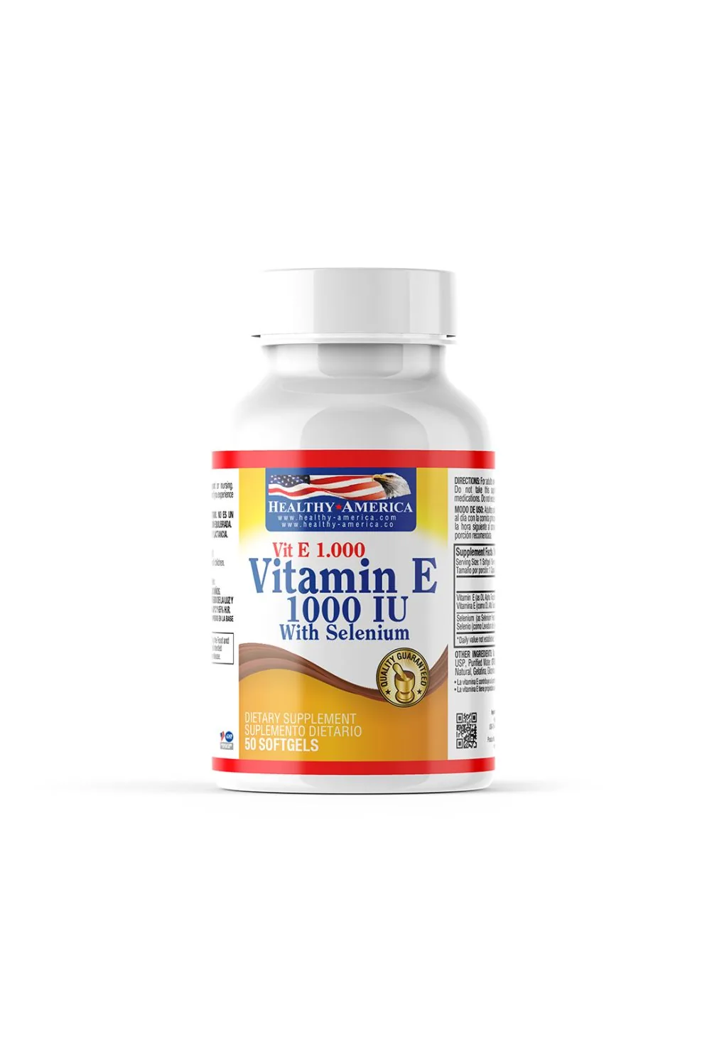 Comprar Vitamin E 1000 IU + Selenium Healthy America x 50 softgels en Colombia | Natural Be Vitamin E 1000iu Selenium Healthy America 50 Softgels