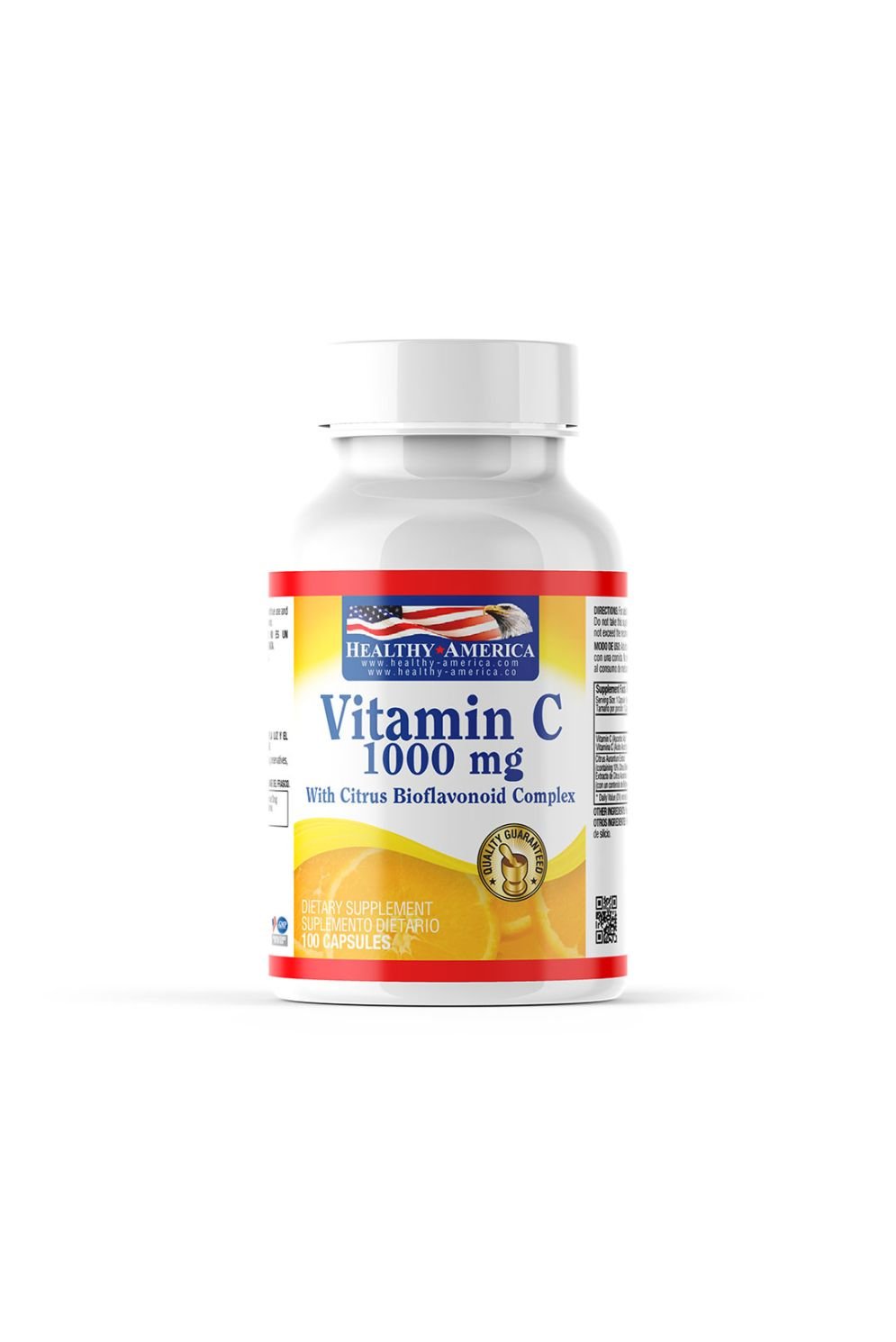 Vitamina C 1000 mg con Bioflavonoides –“ 100 Cápsulas (Healthy America)